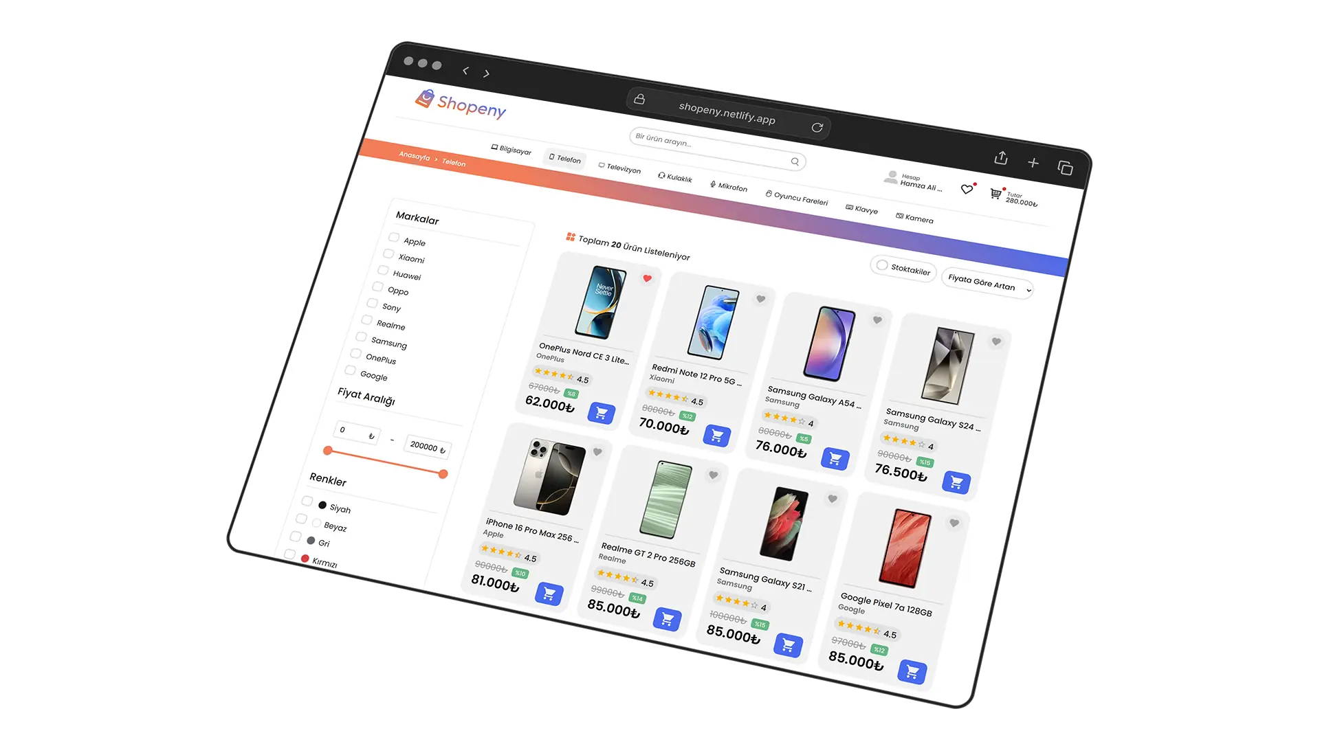Shopeny — Search & Filter
